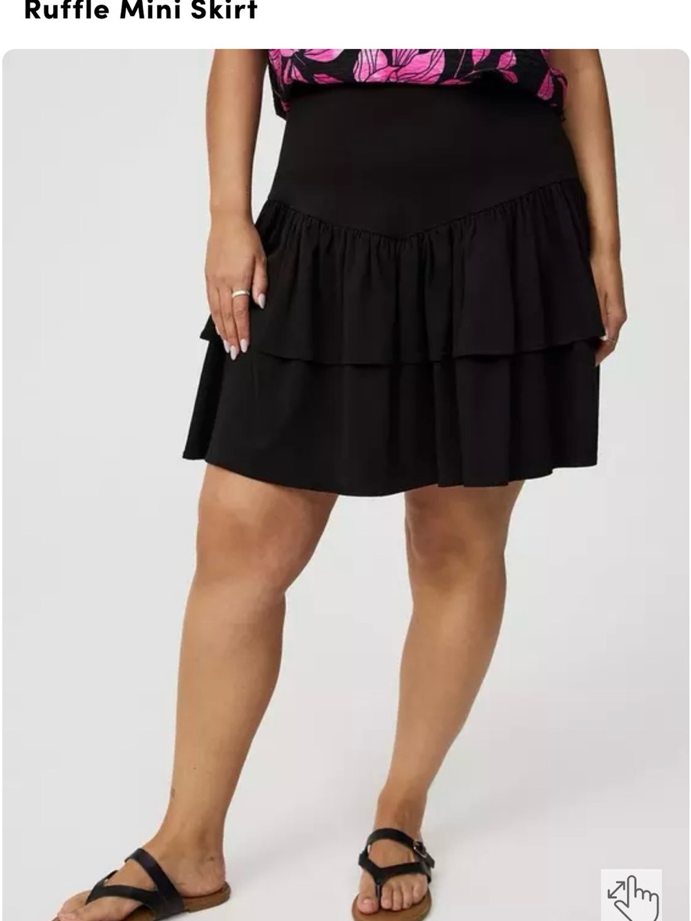 torrid Black Tiered Ruffle Mini Skirt